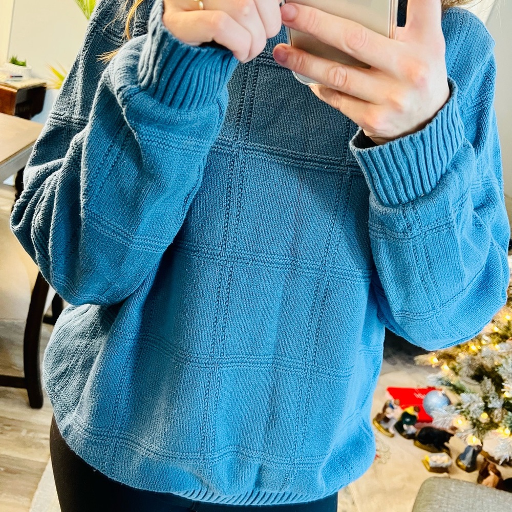 Blue Patchwork Sweater - image 1